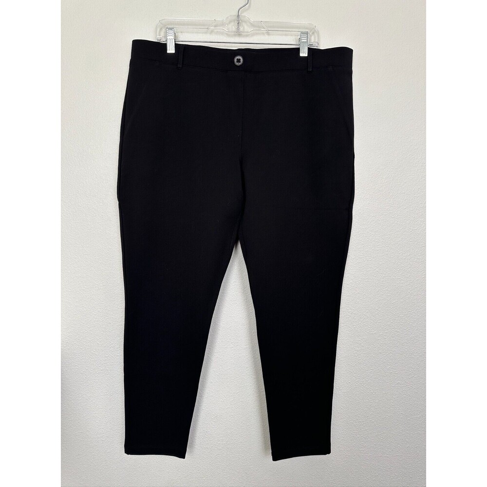 Betabrand Yoga Work Pant Tapered Slim Black Ponte Comfort Women's 2X XXL Petite